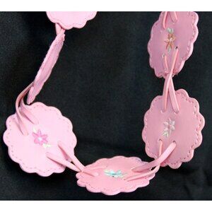2006 Gymboree Park City Luxe Pink Concho Belt sz 3-4 NWT Flower Faux Leather